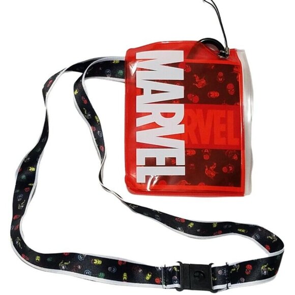 Bioworld Marvel Classic Superhero Logos Lanyard with ID Pouch (ages 14+) - Picture 3 of 8